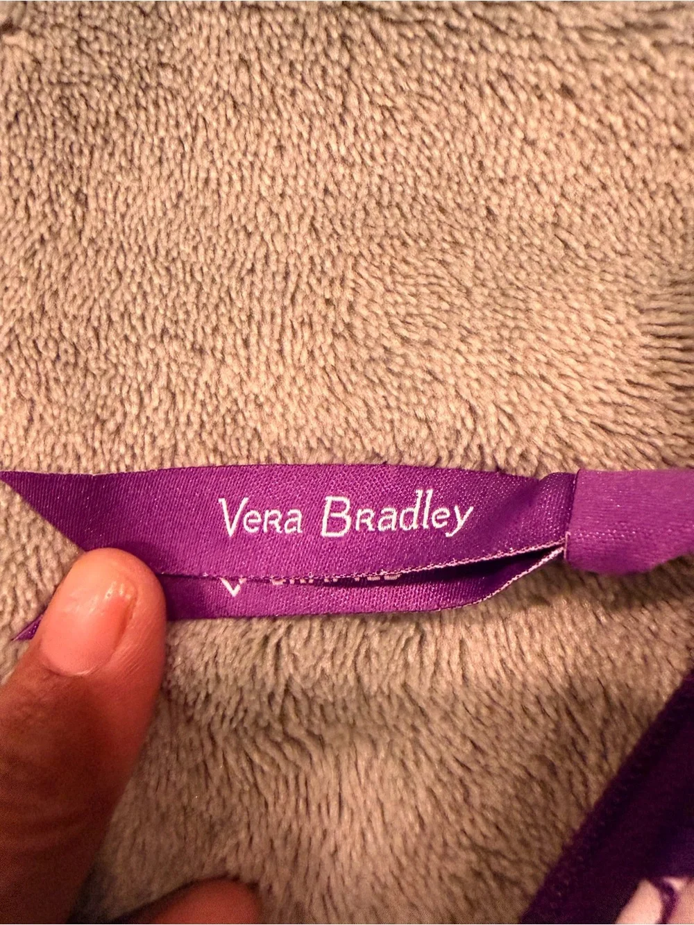 NWT Vera Bradley Clemson University Zip ID Lanyard Rain Garden Purple